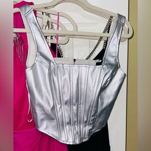 Silver corset new with tags